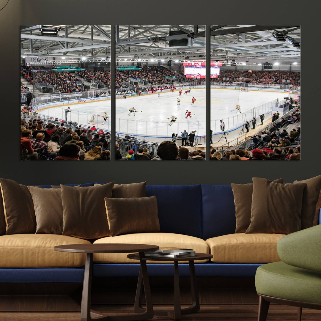 Lausanne Arena Ice Hockey Stadium Wall Art Canvas Print