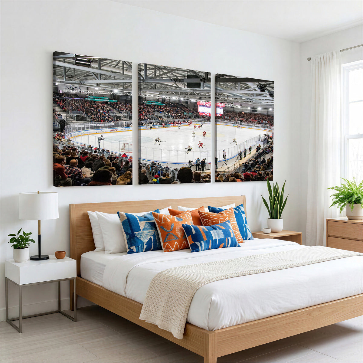 79352-MGV-CV-36X24 - Lausanne Arena Ice Hockey Stadium Wall Art Canvas Print