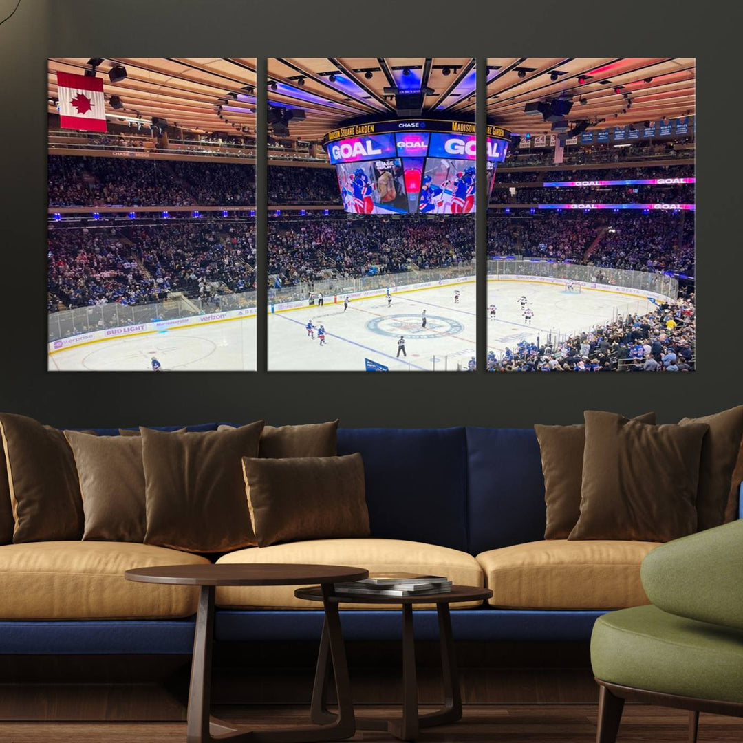 Madison New York Rangers Hockey Stadium Wall Art Canvas Print