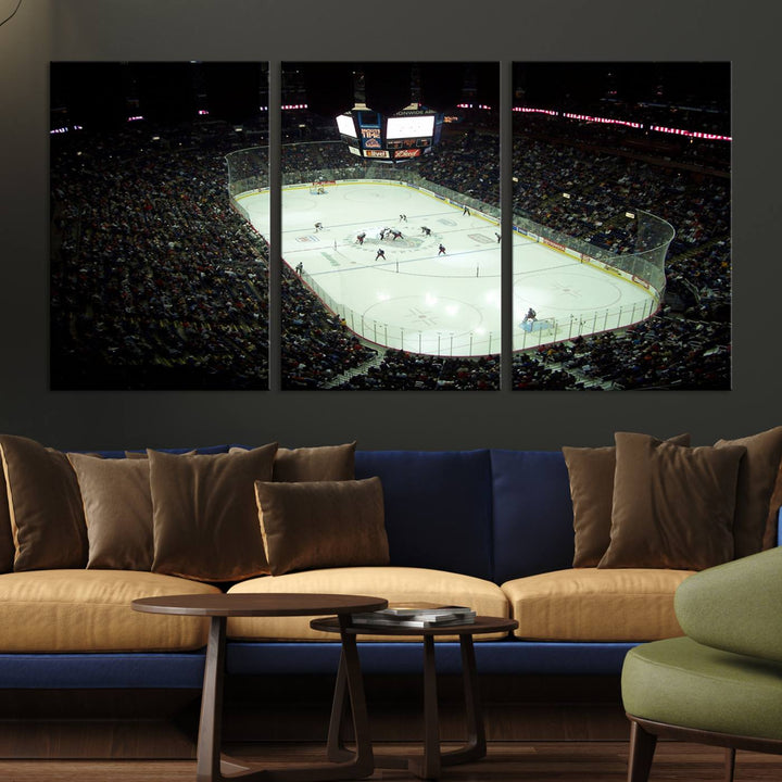 Nationwide Arena Ohio Columbus Blue Jackets Hockey Stadium Wall Art Canvas Print