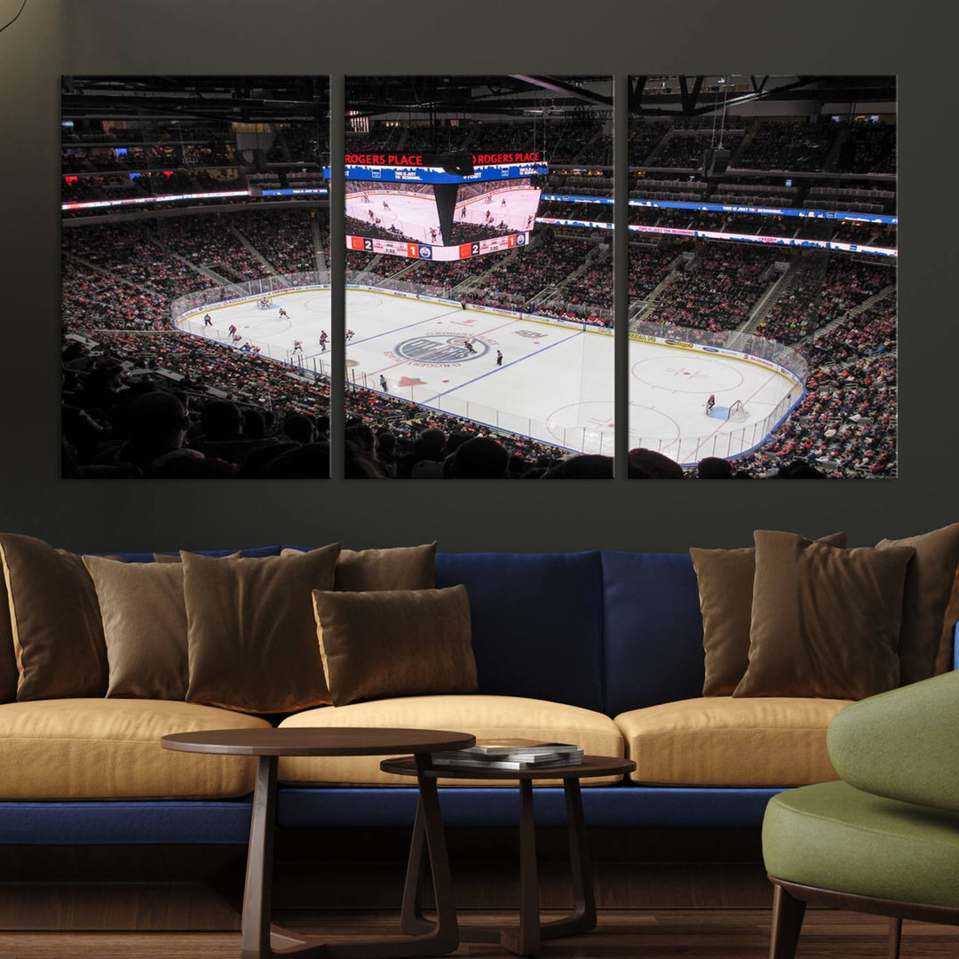 Rogers Place Edmonton Oilers Ice Hockey Stadium Wall Art Canvas Print