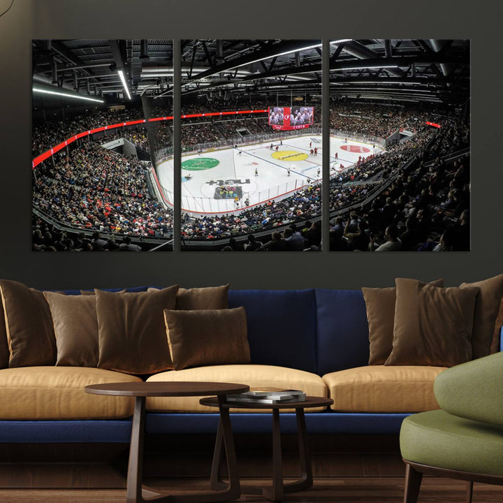 Vaudoise Lausanne Ice Hockey Arena Stadium Wall Art Canvas Print