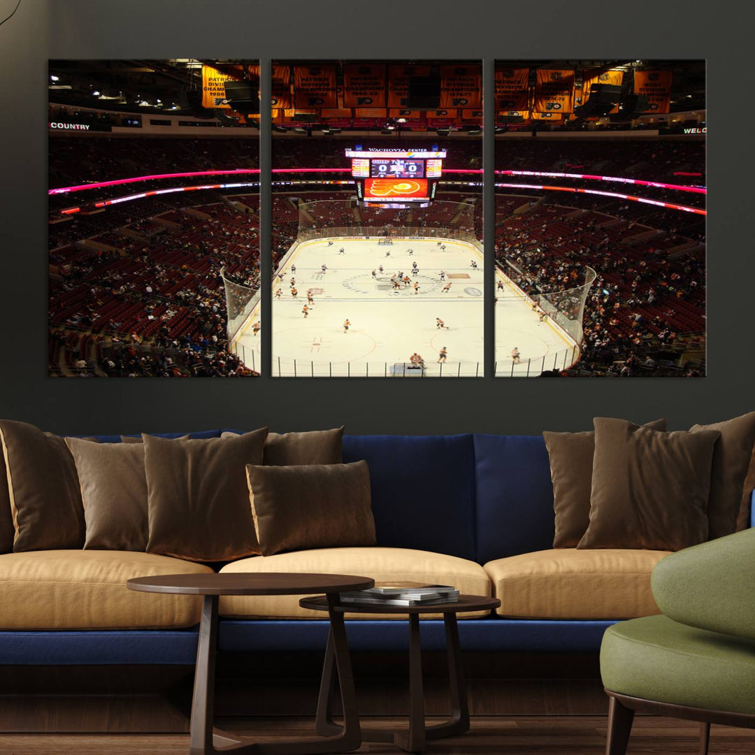 Wachovia Center Priort of Lyers Game Ice Hockey Stadium Wall Art Canvas Print