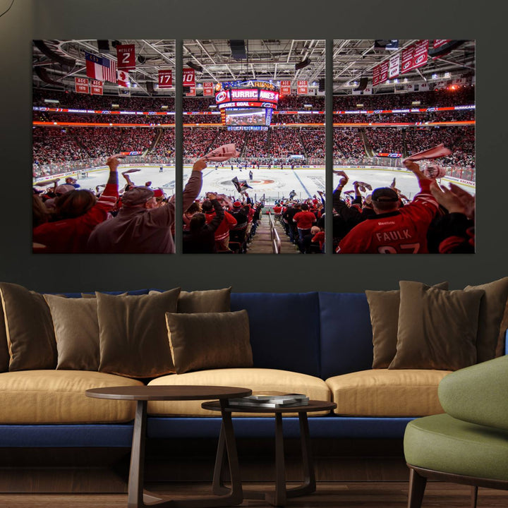 Carolina Hurricanes Ice Hockey Stadium Wall Art Canvas Print