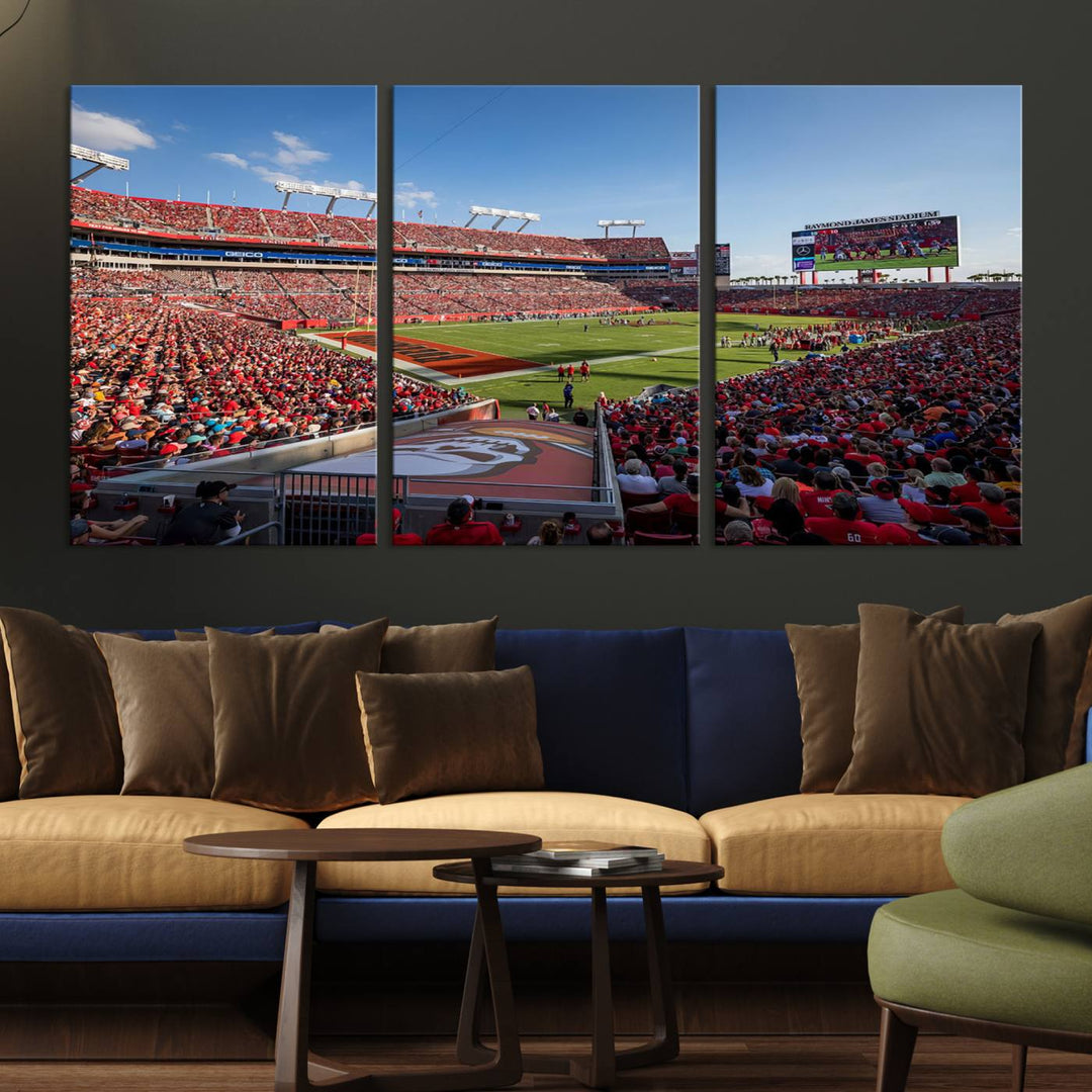 Florida Tampa Raymond James Stadium Wall Art Canvas Print - NFL Football Stadium Print