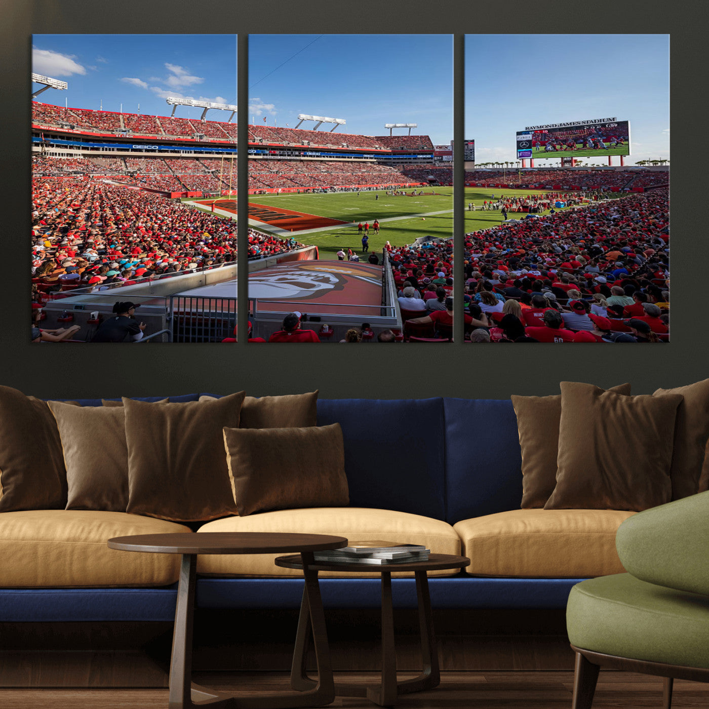 MGV-CV-60X30-3P - Florida Tampa Raymond James Stadium Wall Art Canvas Print - NFL Football Stadium Print