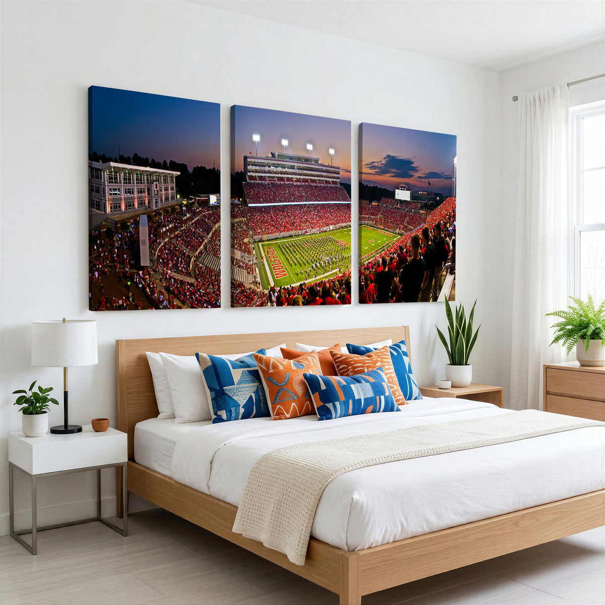 87655-MGV-CV-36X24 - NC State Wolfpack Football Team Print - Raleigh Carter-Finley Stadium Wall Art Canvas Print