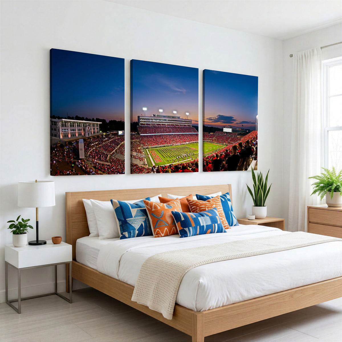 33313-MGV-CV-36X24 - NC State Wolfpack Football Team Print - Raleigh Carter-Finley Stadium Wall Art Canvas Print