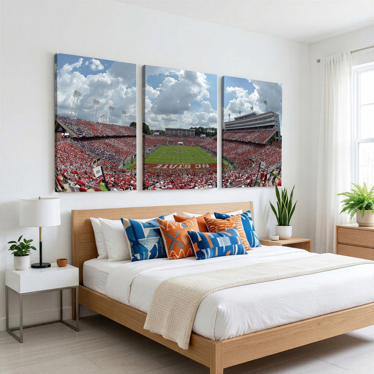 30640-MGV-CV-36X24 - NC State Wolfpack Football Team Print Canvas- Raleigh Carter-Finley Stadium Wall Art Canvas Print