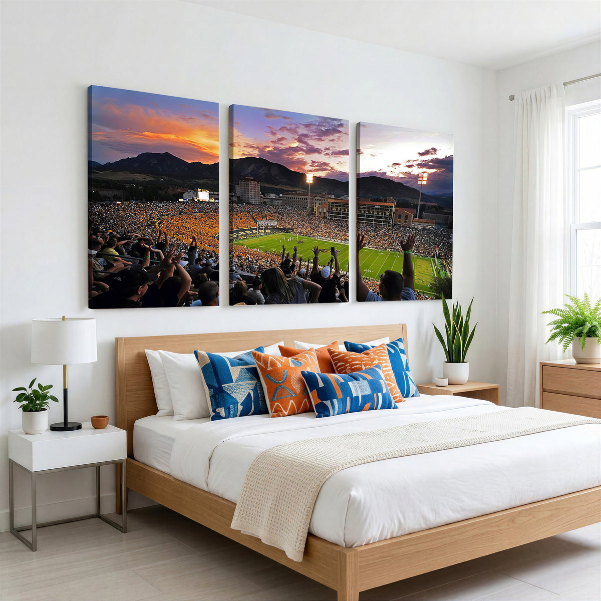 80381-MGV-CV-36X24 - Framed Colorado Buffaloes Football Team Print - Boulder Folsom Field Stadium Wall Art Canvas Print