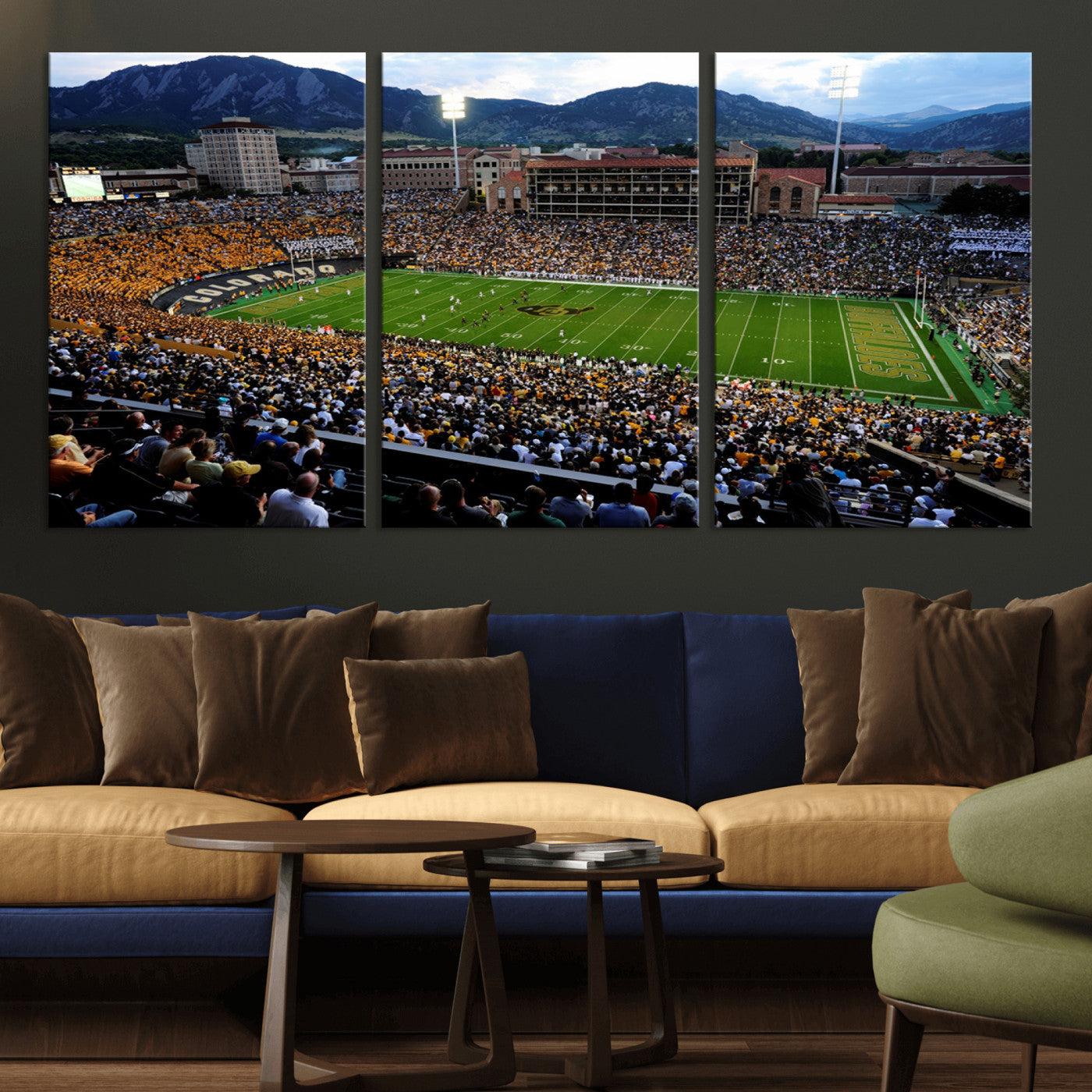 MGV-CV-60X30-3P - Colorado Buffaloes Canvas Print - Boulder Folsom Field Stadium Wall Art Canvas Print, Football Print