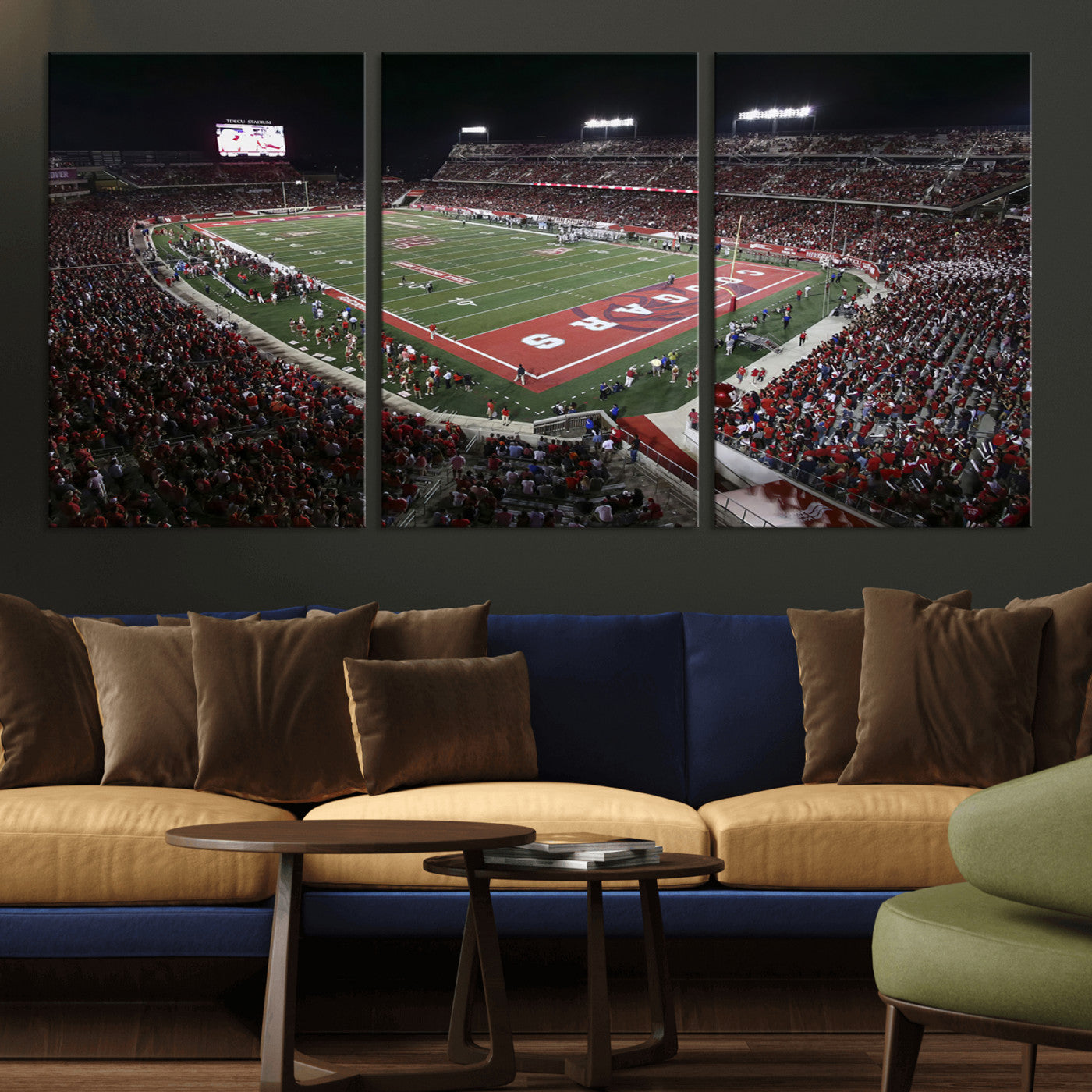 MGV-CV-60X30-3P - Houston Cougars Football Team Print - Houston TDECU Stadium Wall Art Canvas Print