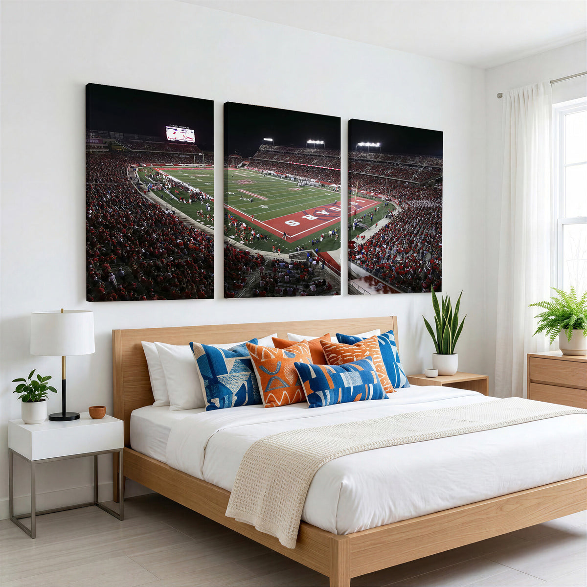 94207-MGV-CV-36X24 - Houston Cougars Football Team Print - Houston TDECU Stadium Wall Art Canvas Print
