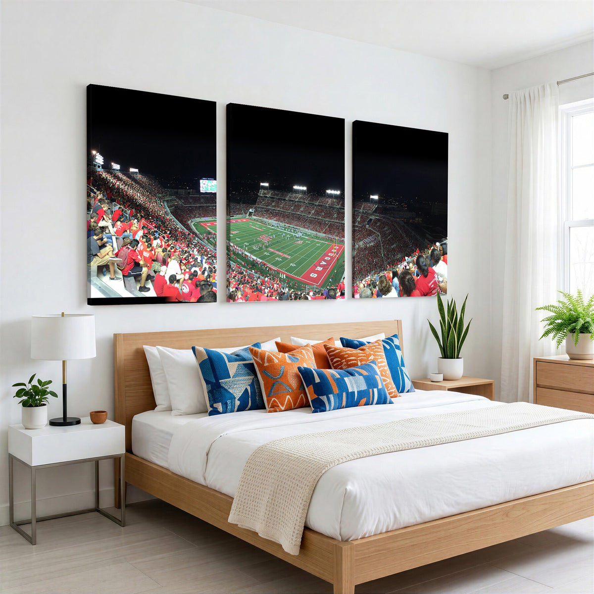 67036-MGV-CV-36X24 - Houston Cougars Football Team Print - Houston TDECU Stadium Wall Art Canvas Print