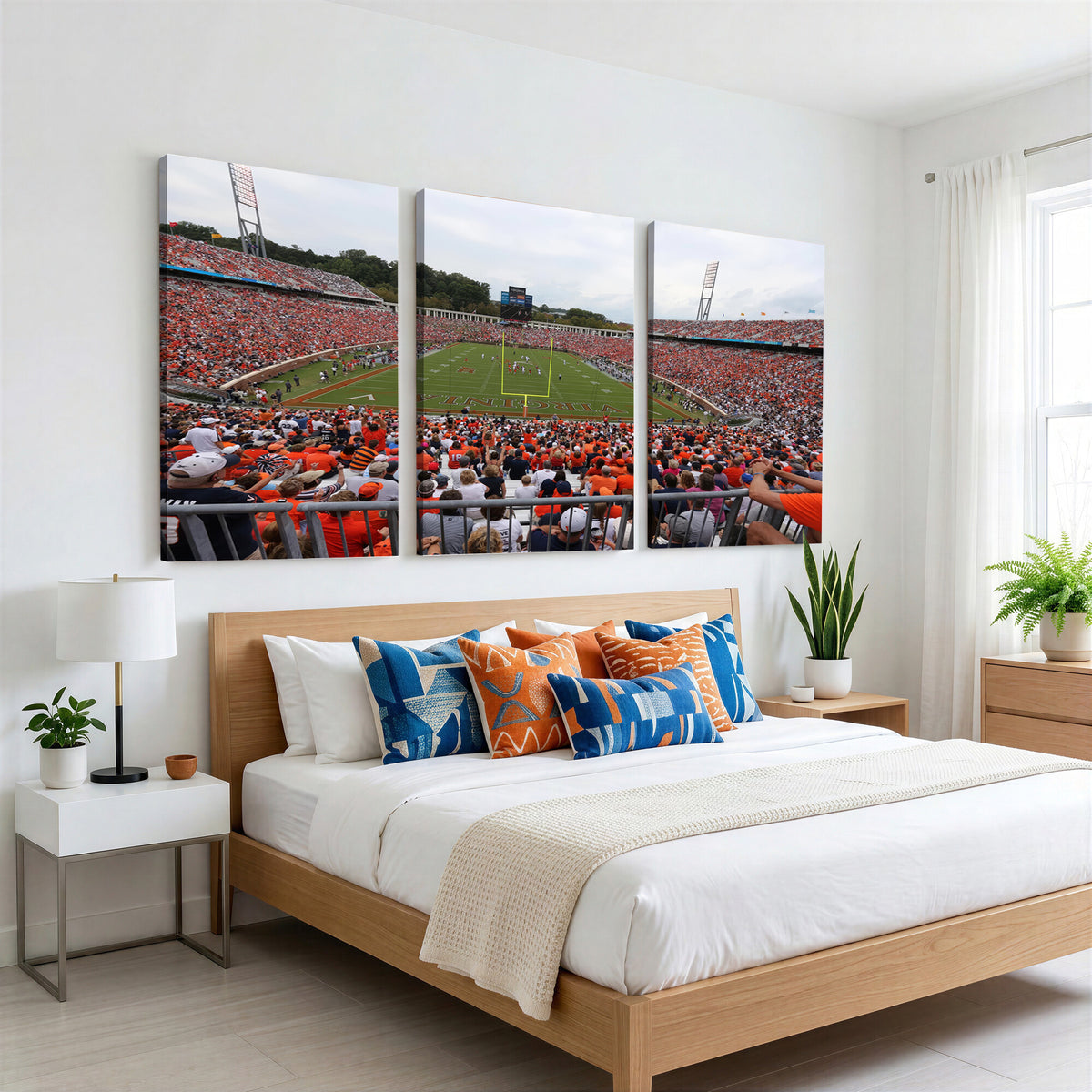 63606-MGV-CV-36X24 - Virginia Cavaliers Football Team Print, Charlottesville, Extra Large Game Room Wall Decor