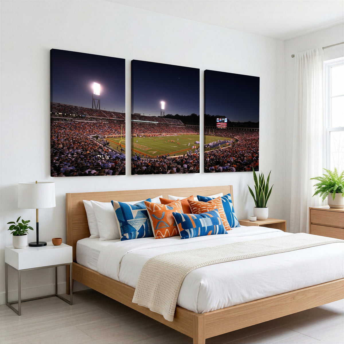 69378-MGV-CV-36X24 - Virginia Cavaliers Football Team Print - Charlottesville Scott Stadium Canvas Print Wall Art