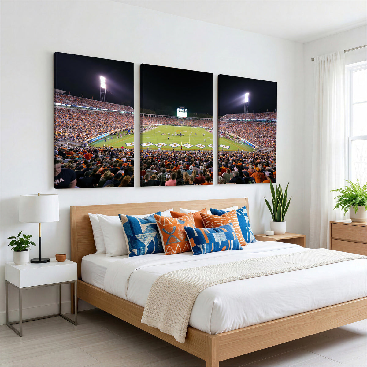 98441-MGV-CV-36X24 - Virginia Cavaliers Football Team Print - Charlottesville Scott Stadium Wall Art Canvas Print