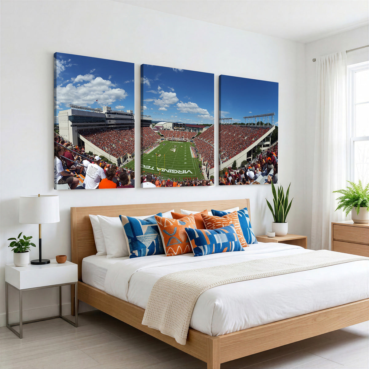 87769-MGV-CV-36X24 - Virginia Tech Hokies Football Team Print - Blacksburg Lane Stadium Wall Art Canvas Print
