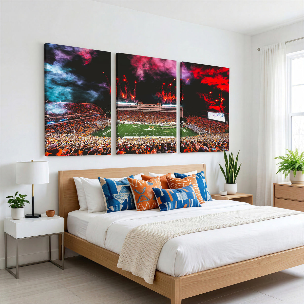65761-MGV-CV-36X24 - Virginia Tech Hokies Football Team Print - Blacksburg Lane Stadium Wall Art Canvas Print