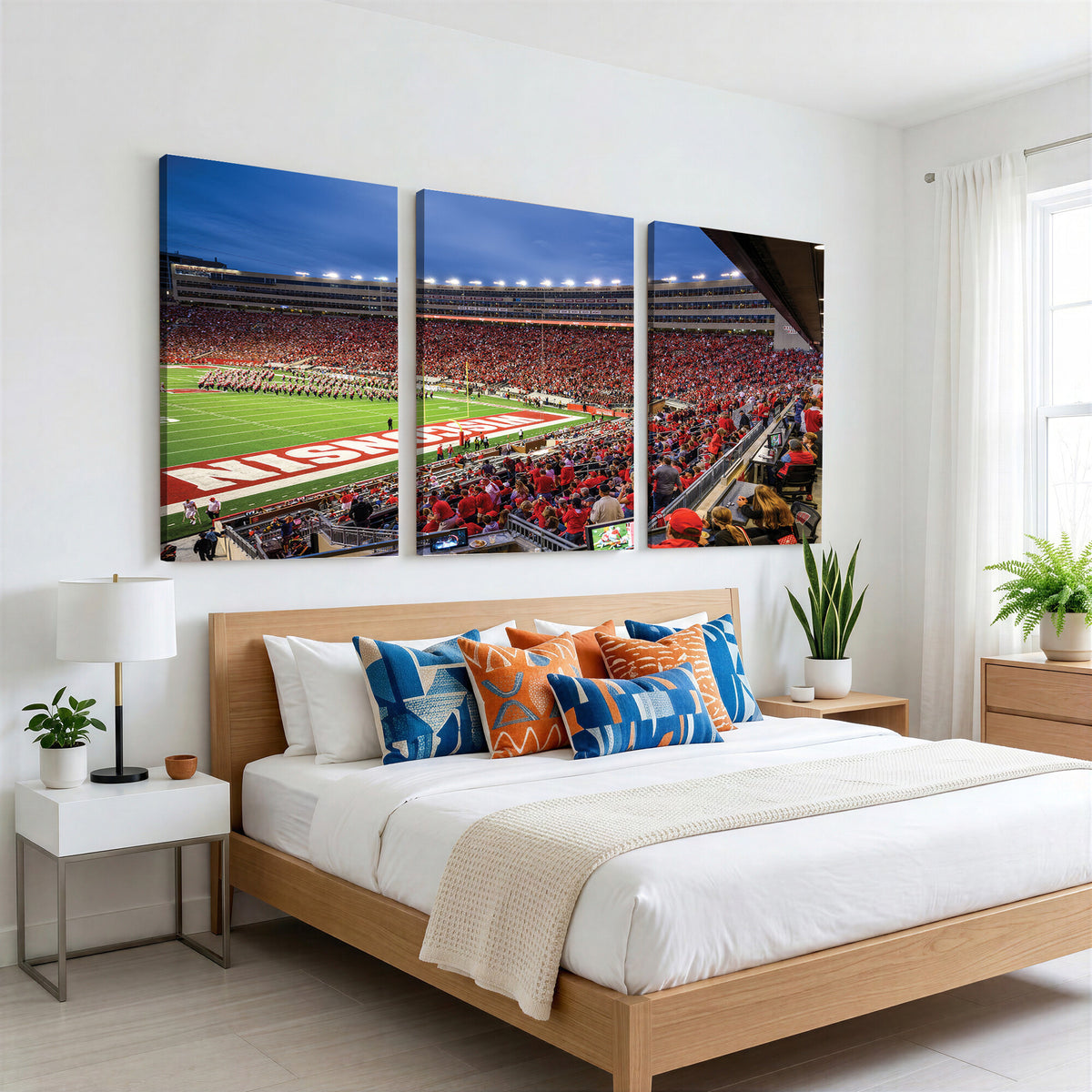57601-MGV-CV-36X24 - Wisconsin Badgers Football Team Print - Madison Camp Randall Stadium Wall Art, Wisconsin Badgers
