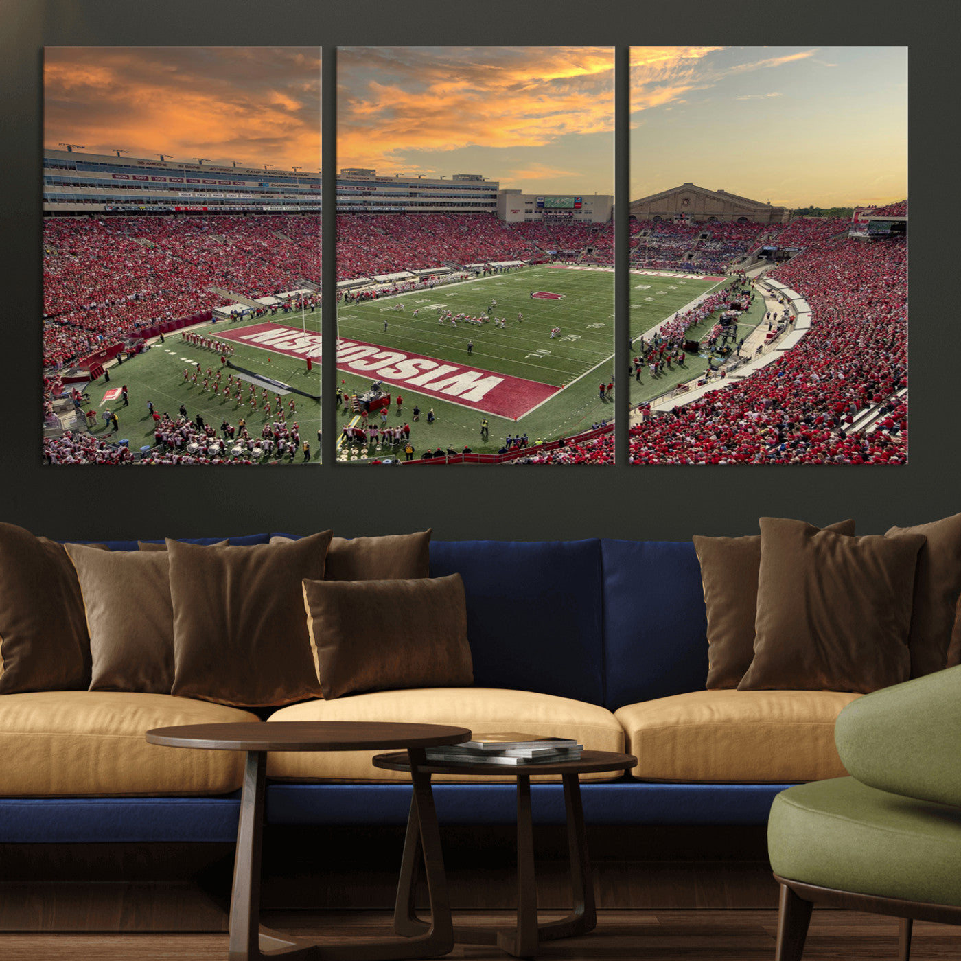 41472-MGV-CV-36X24-Camp Randall Stadium Wisconsin Badgers Large Wall Art Canvas Print | College Football Stadium Wall