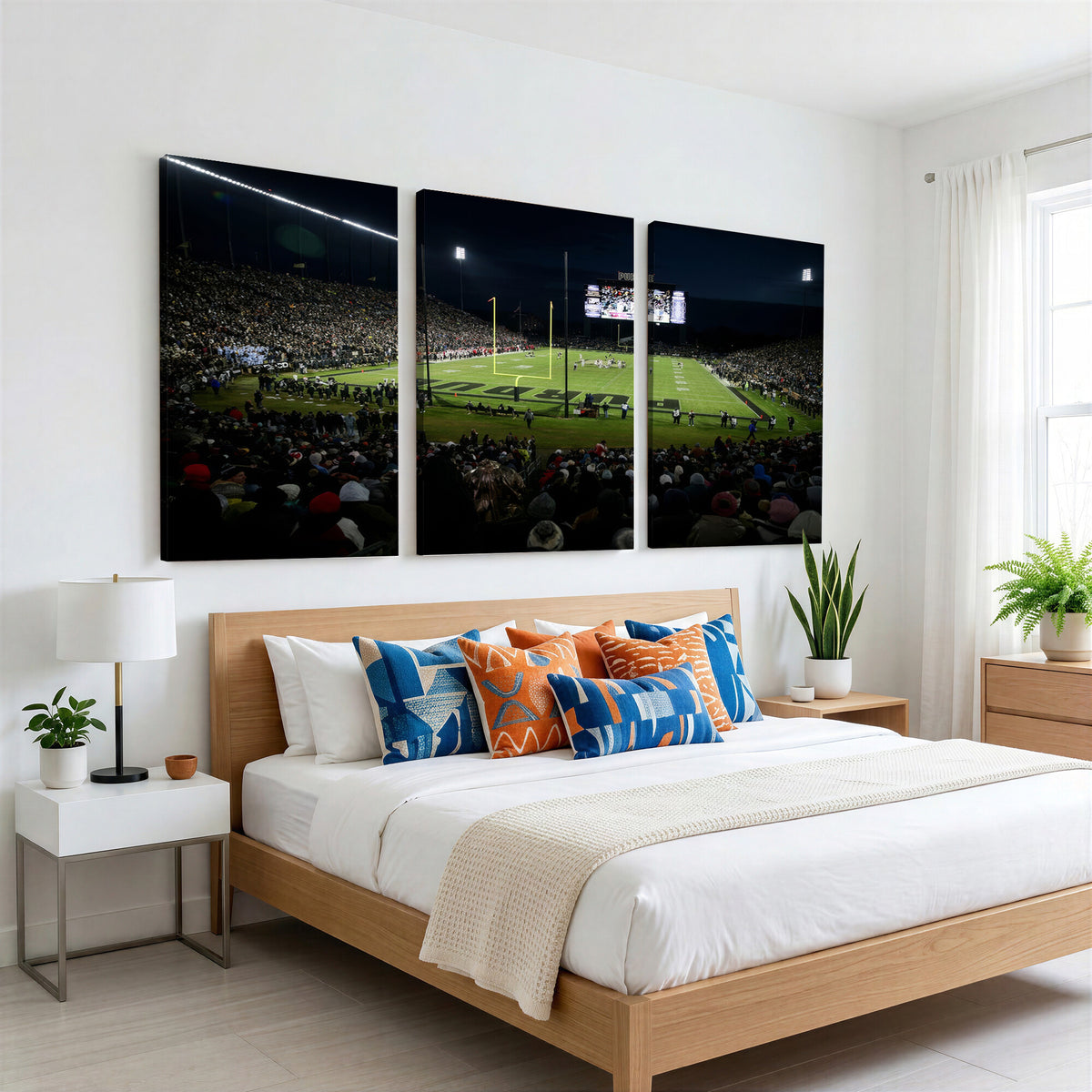 60140-MGV-CV-36X24 - Purdue Boilermakers Football Team Print - West Lafayette Ross–Ade Stadium Wall Art Canvas Print