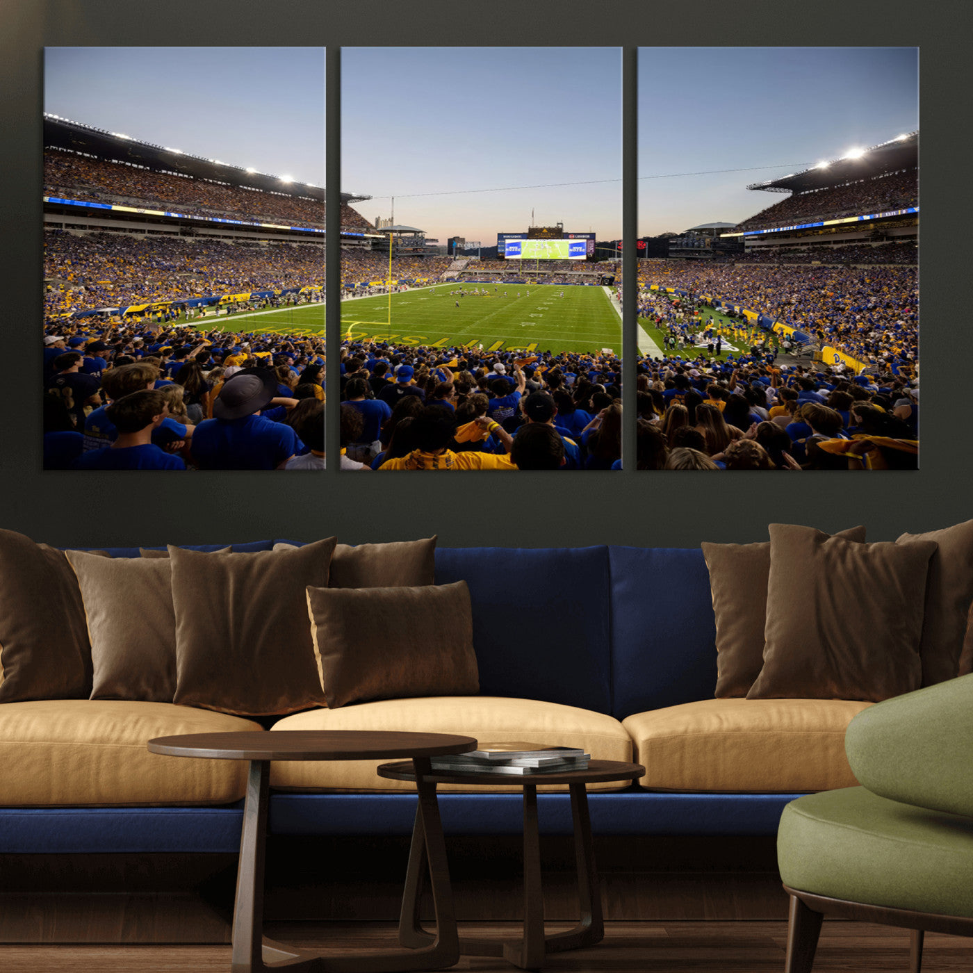 MGV-CV-60X30-3P - Pittsburgh Panthers Football Team Print - Pittsburgh Acrisure Stadium Wall Art Canvas Print