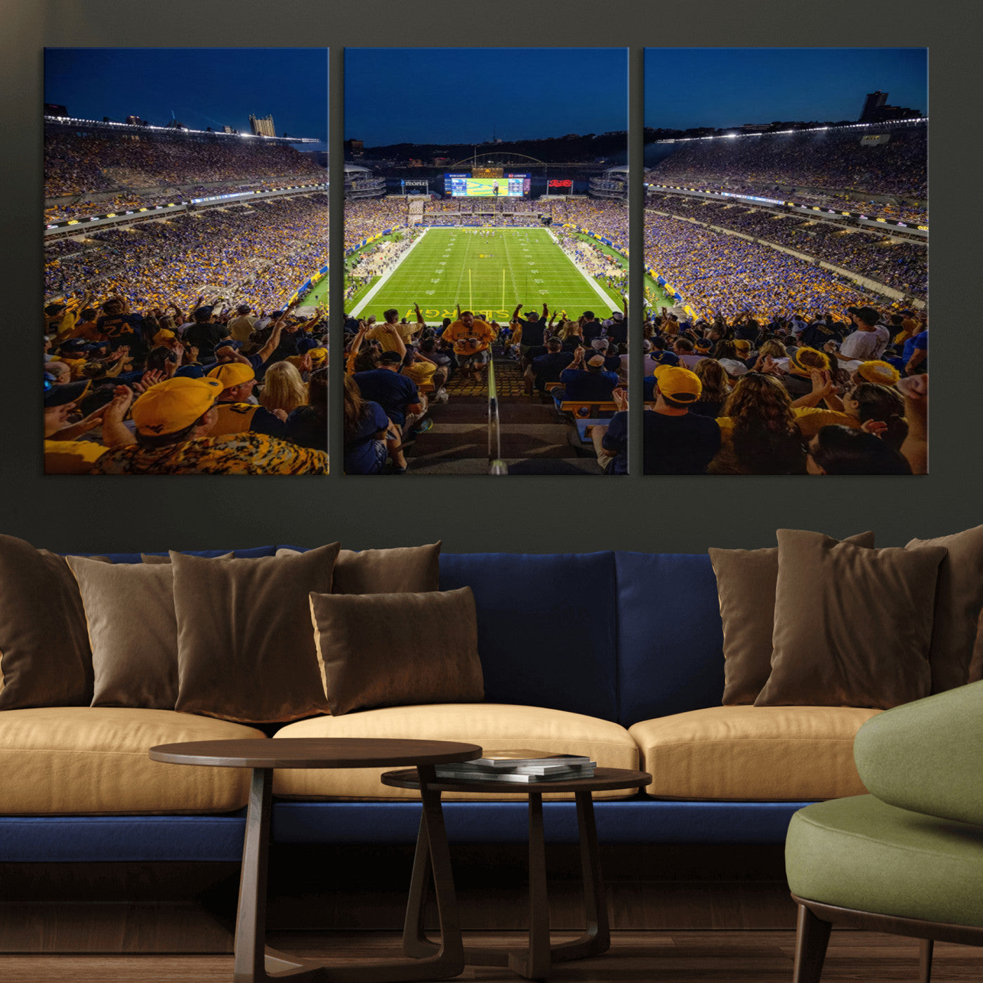 MGV-CV-60X30-3P - Pittsburgh Panthers Football Team Print - Pittsburgh Acrisure Stadium Wall Art Canvas Print