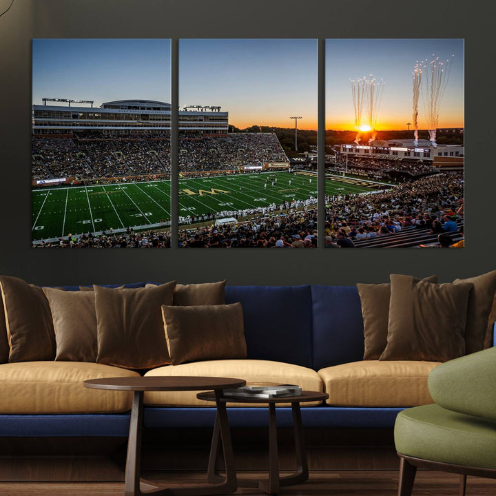 Demon Deacons Football Team Print - Winston-Salem Allegacy Federal Credit Union Stadium Wall Art Canvas Print