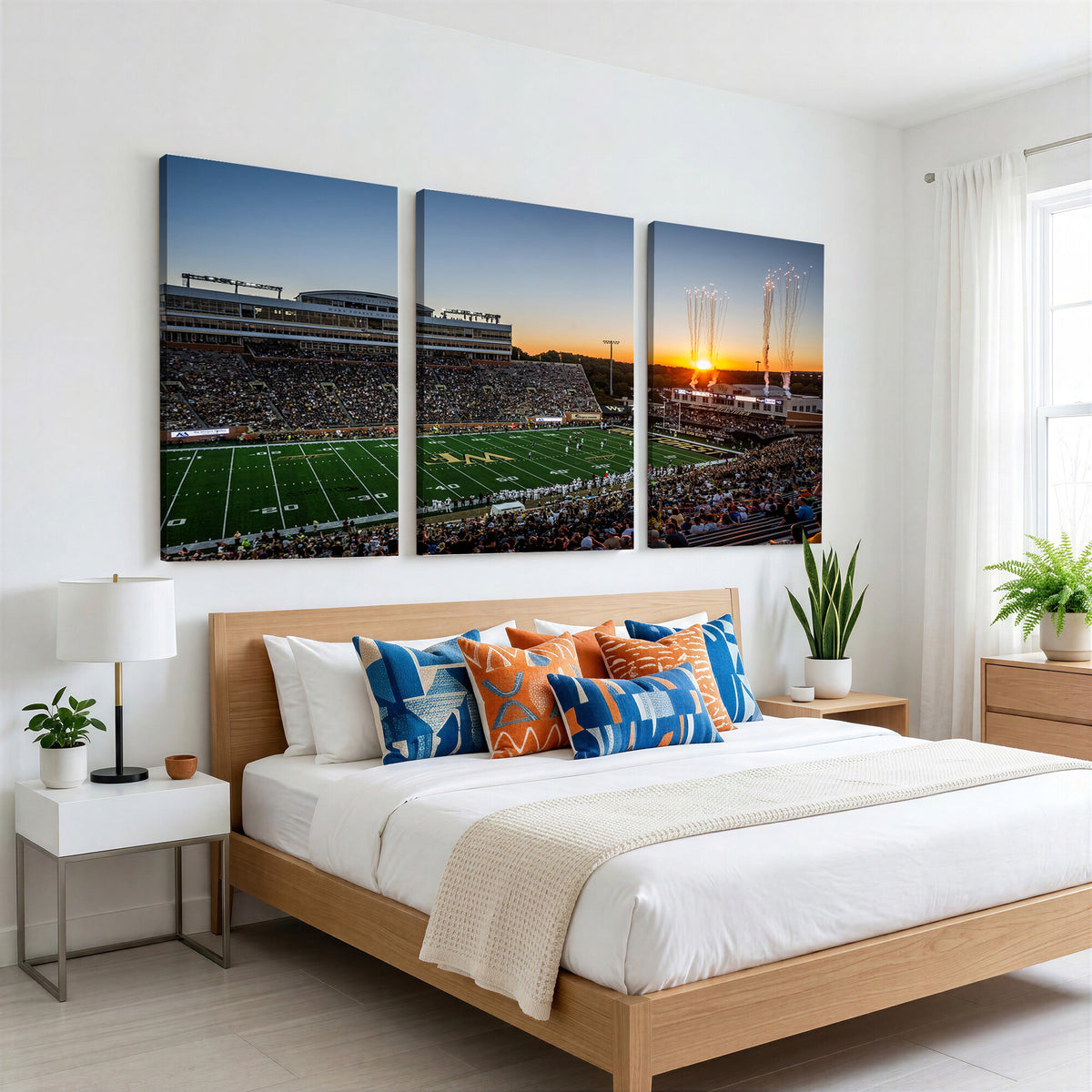 29253-MGV-CV-36X24 - Demon Deacons Football Team Print Canvas- Winston-Salem Allegacy Federal Credit Union Stadium Wall