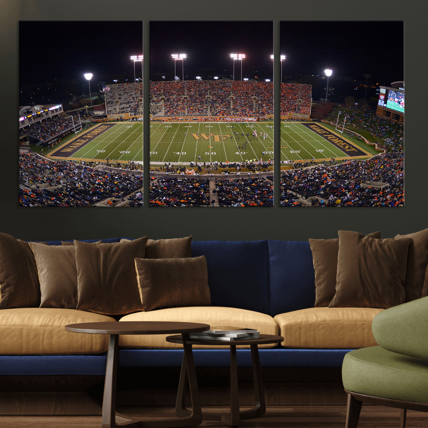 MGV-CV-60X30-3P - Demon Deacons Print Canvas, Football Team Print - Winston-Salem Allegacy Federal Credit Union