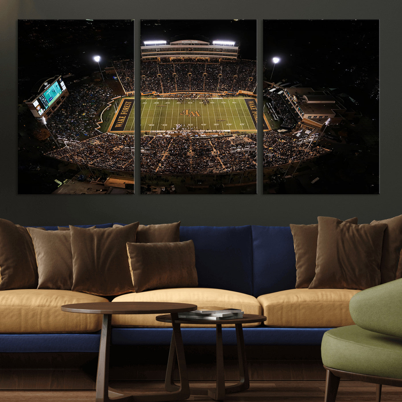 MGV-CV-60X30-3P - Wake Forest University Demon Deacons Canvas Printi, Football Team Print - Winston-Salem Allegacy