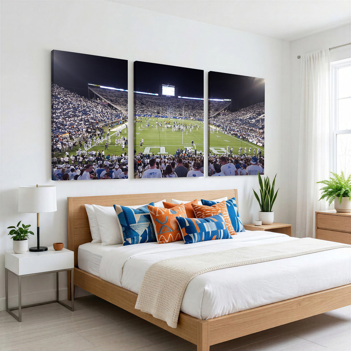 65036-MGV-CV-36X24 - Brigham Young University Cougars Football Print Canvas - Provo LaVell Edwards Stadium Wall Art
