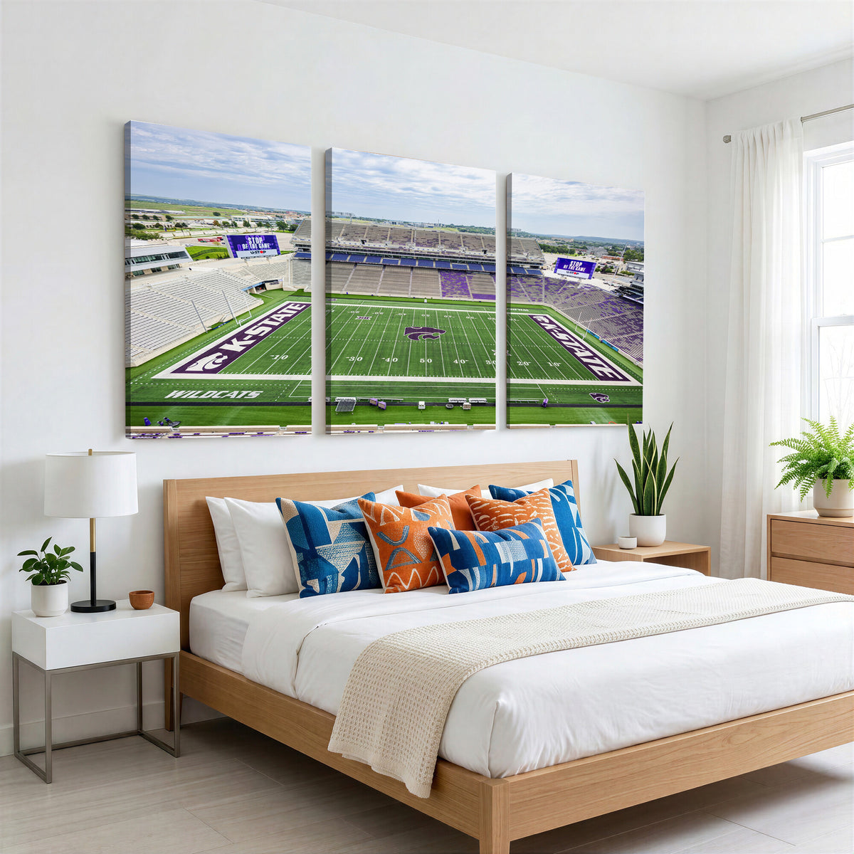 29452-MGV-CV-36X24 - KState Wildcats Football Team Print - Manhattan Bill Snyder Family Football Stadium Wall Art Canvas