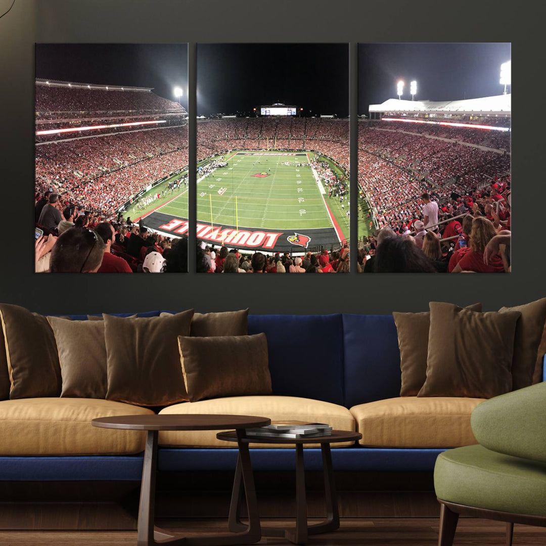 University of Louisville Cardinals Football Team Print - Louisville Cardinal Stadium Wall Art Canvas Print