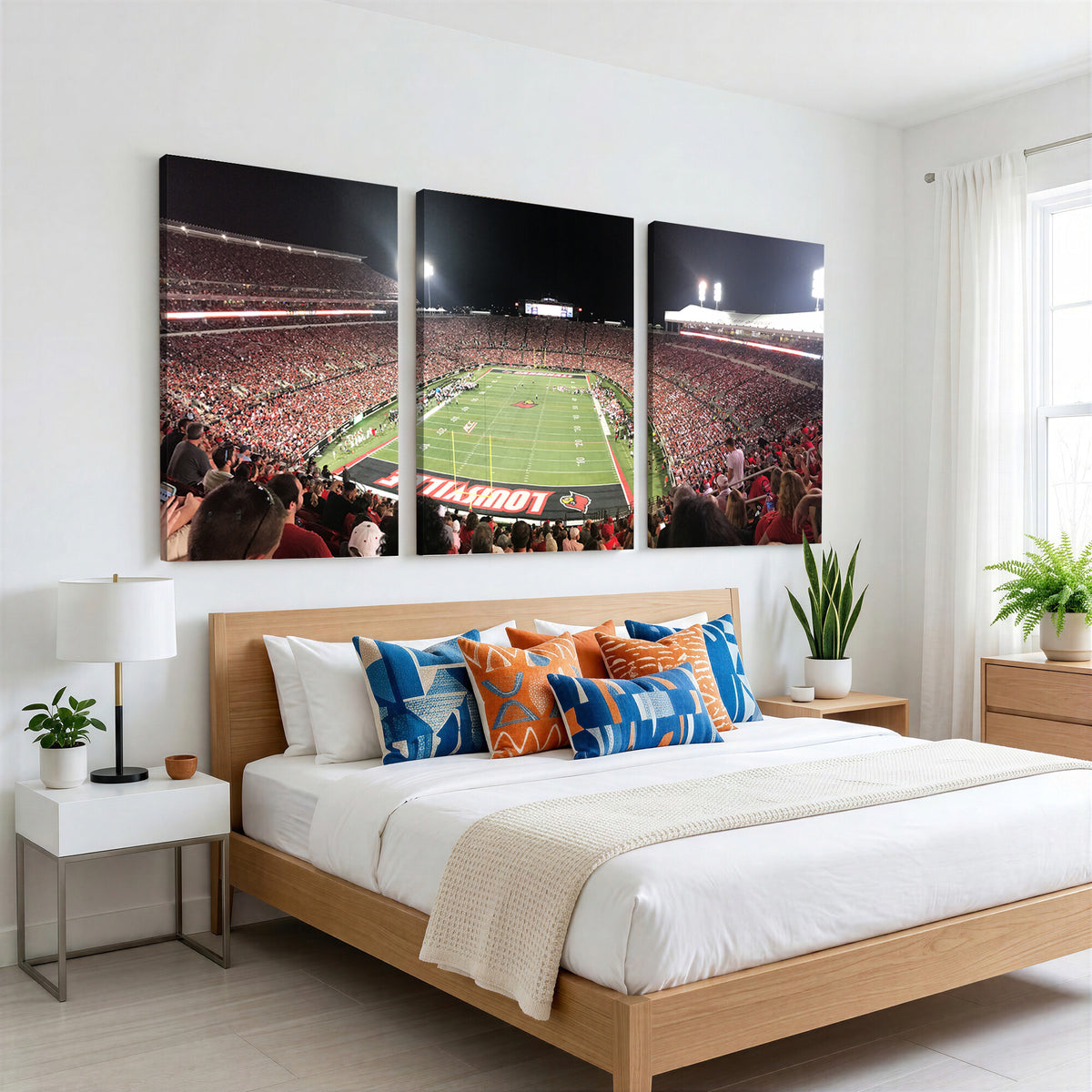 52267-MGV-CV-36X24 - University of Louisville Cardinals Football Team Print - Louisville Cardinal Stadium Wall Art Canvas