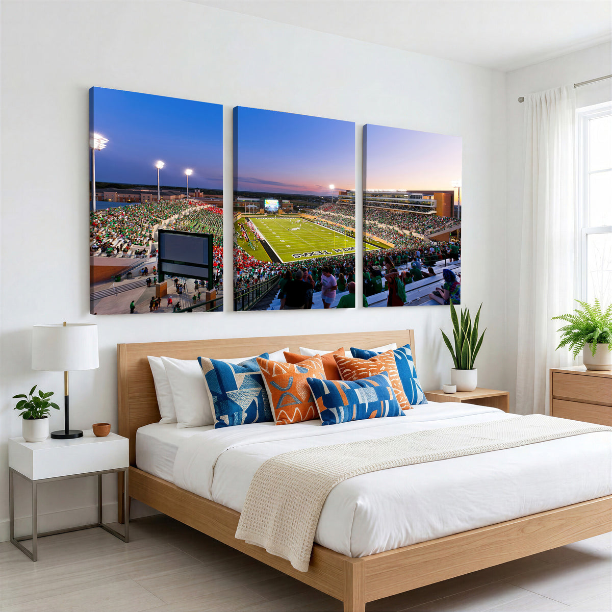 25916-MGV-CV-36X24 - University of North Texas Mean Green Football Team Print - Denton DATCU Stadium Canvas Print Wall