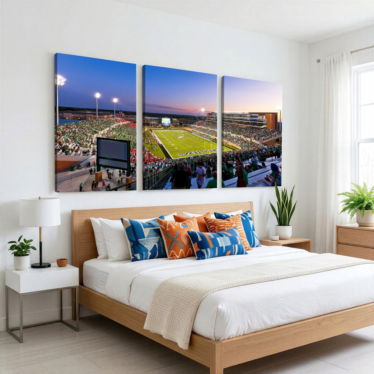 81582-MGV-CV-36X24 - University of North Texas Mean Green Football Team Print - Denton DATCU Stadium Wall Art Canvas