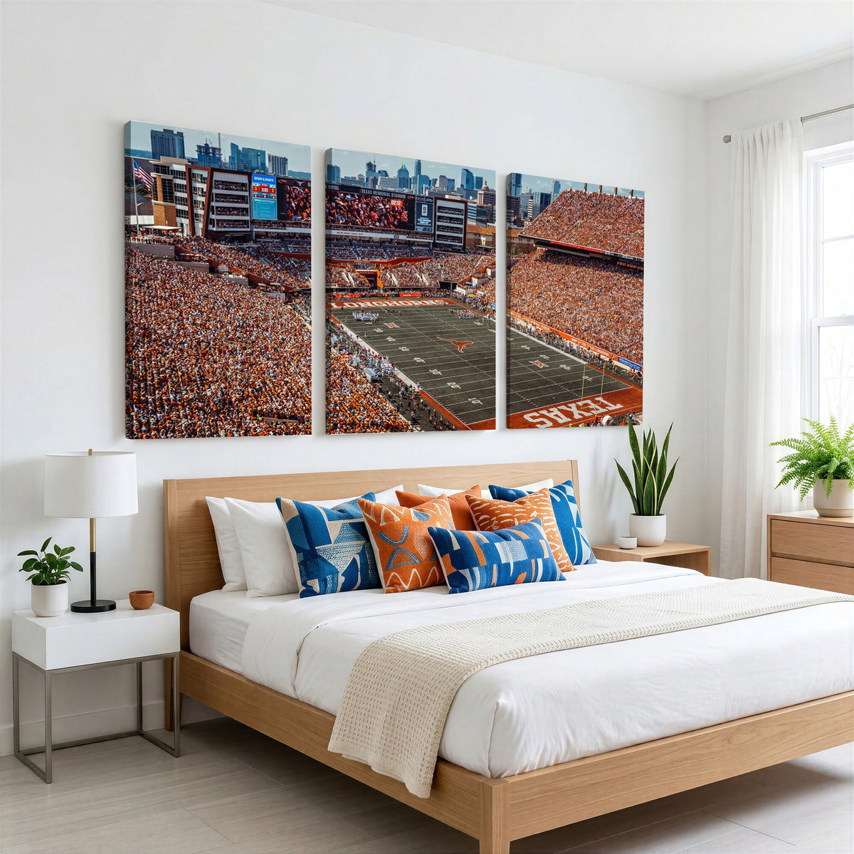 92103-MGV-CV-36X24 - University of Texas Longhorns Football Team Print - Austin Darrell K Royal-Texas Memorial Stadium