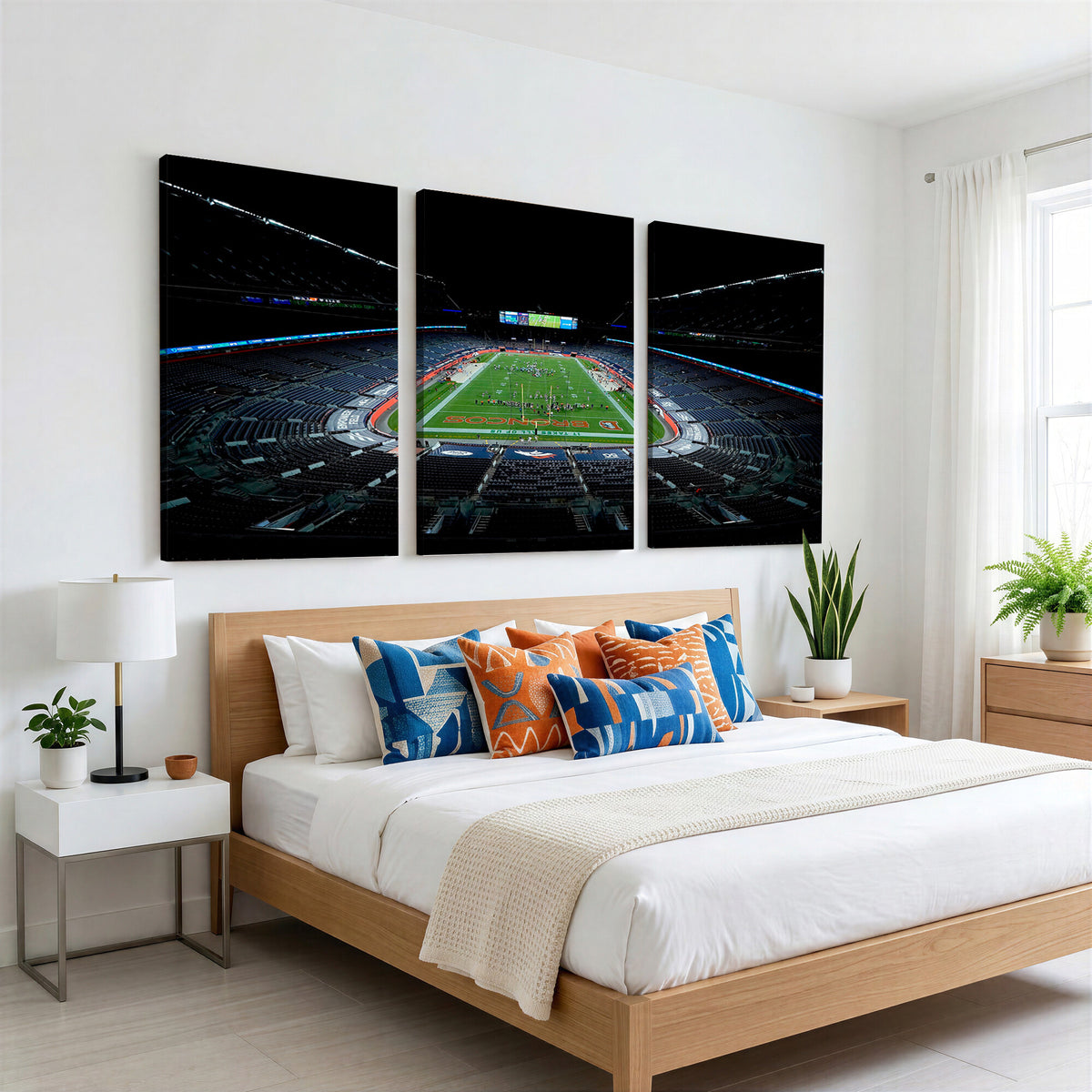 14797-MGV-CV-36X24 - Denver Broncos Football Team Print Canvas- Denver Empower Field at Mile High Stadium Wall Art Canvas