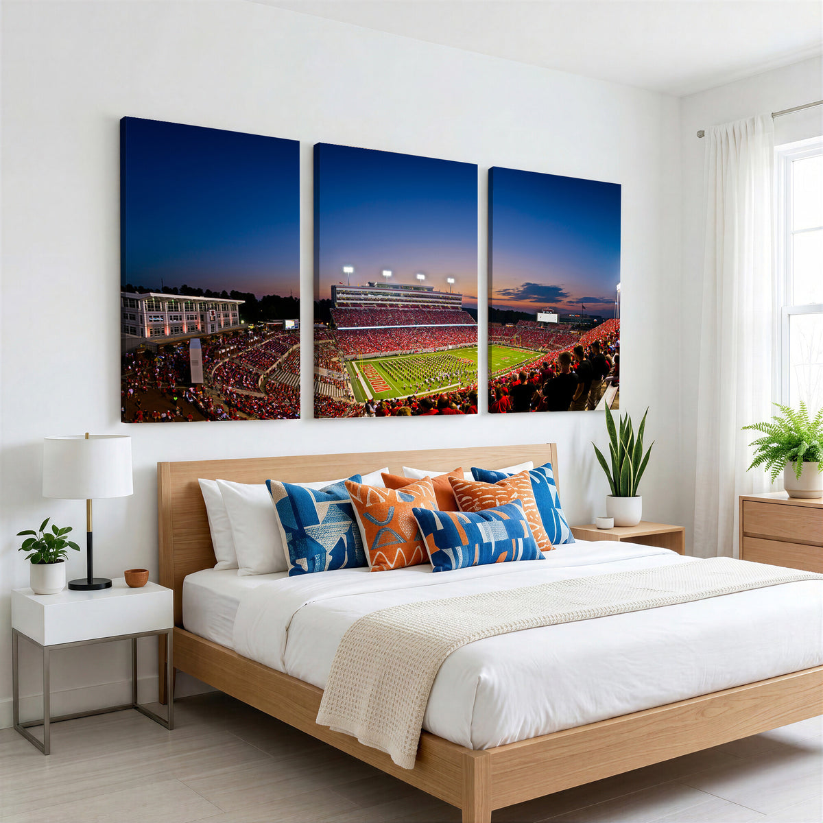 76202-MGV-CV-36X24 - Wolfpack Football Team Wall Art Print - Raleigh Carter-Finley Stadium Wall Art Canvas Print