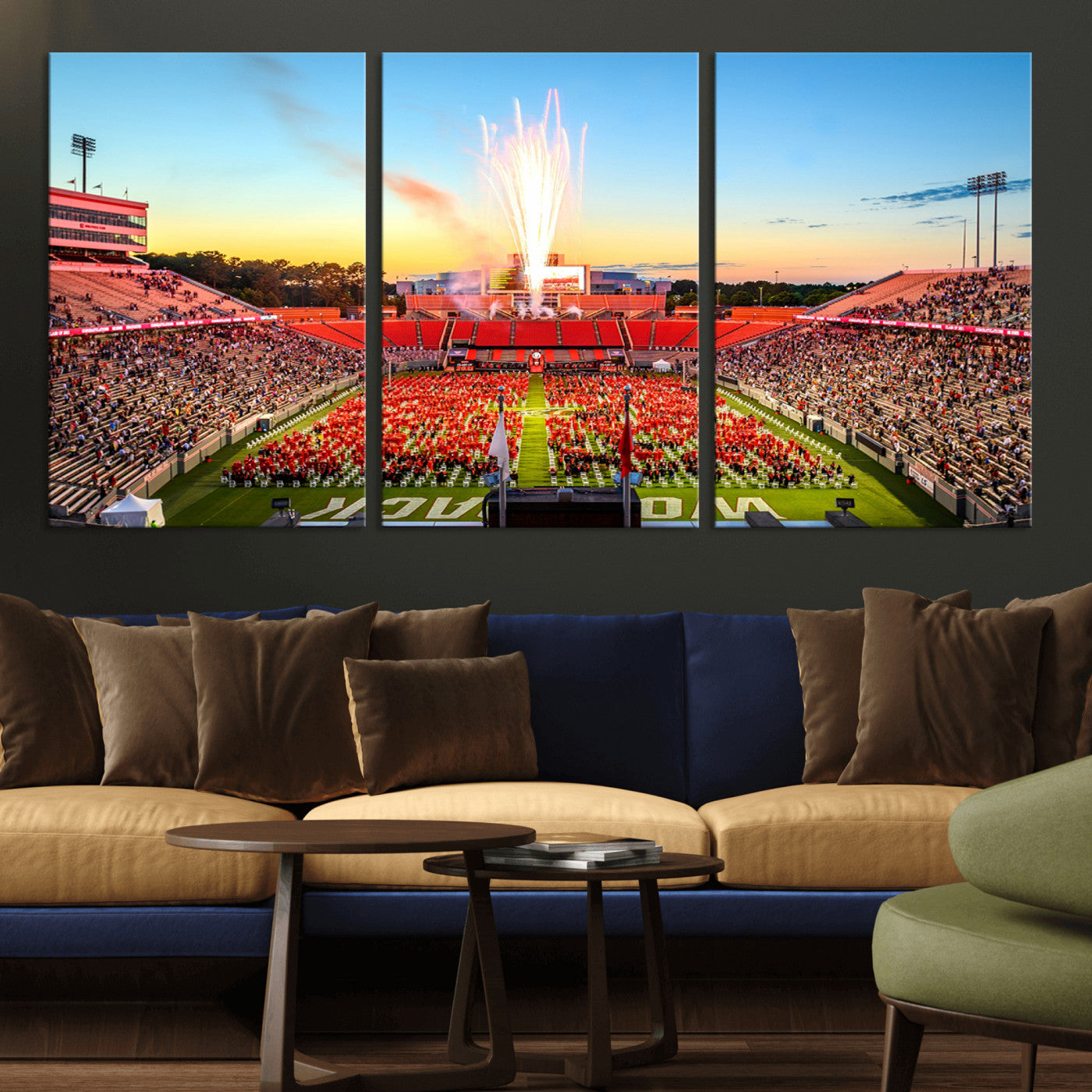 MGV-CV-60X30-3P - North Carolina State University Canvas Print, North Carolina State University Wolfpack Football Team