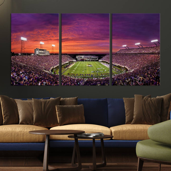 East Carolina University Pirates Football Team Print - Greenville Dowdy-Ficklen Stadium Wall Art Canvas Print