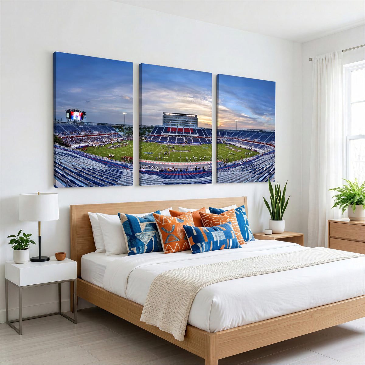 69559-MGV-CV-36X24 - Florida Atlantic University Owls Football Team Print - Boca Raton FAU Stadium Wall Art Canvas Print