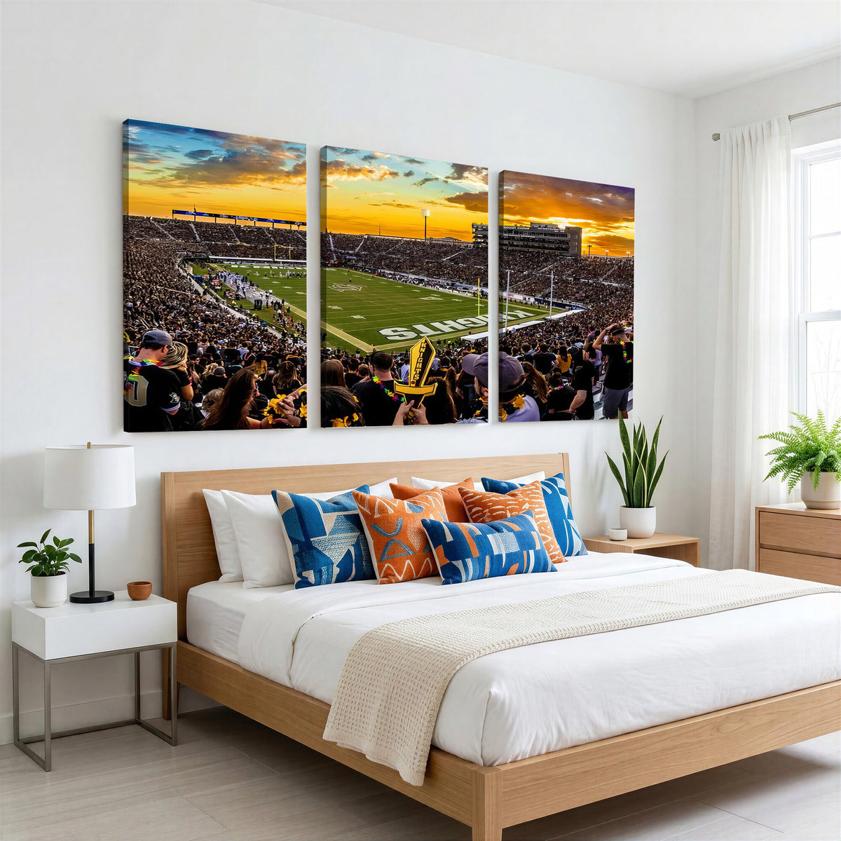 66803-MGV-CV-36X24 - UCF Knights Football Team Print - Orlando FBC Mortgage Stadium, UCF Knights Wall Art Canvas Print