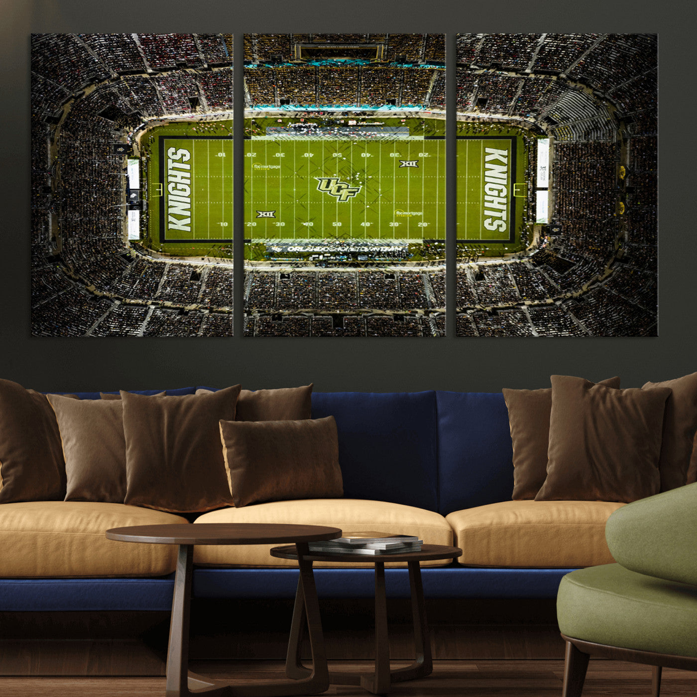 MGV-CV-60X30-3P - UCF Knights Football Team Print - Orlando FBC Mortgage Stadium Wall Art, UCF Knights Canvas Print