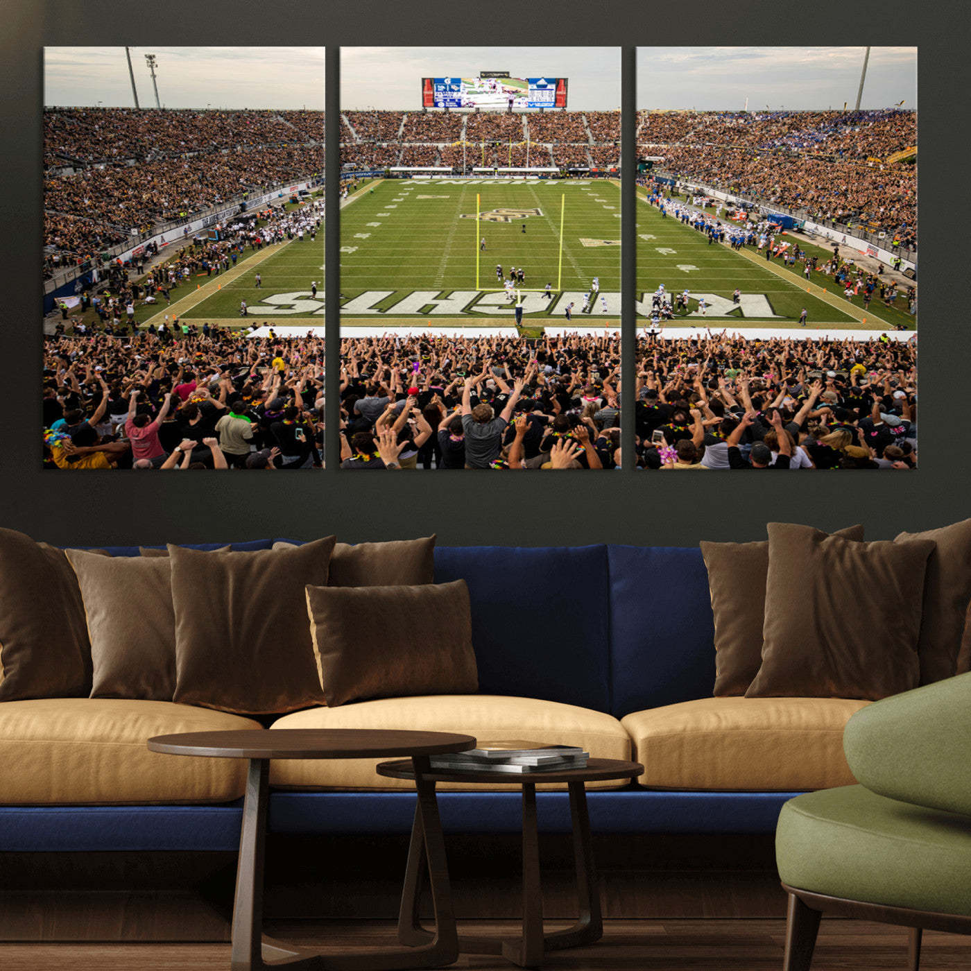MGV-CV-60X30-3P - UCF Knights Football Team Print - Orlando FBC Mortgage Stadium Canvas Print