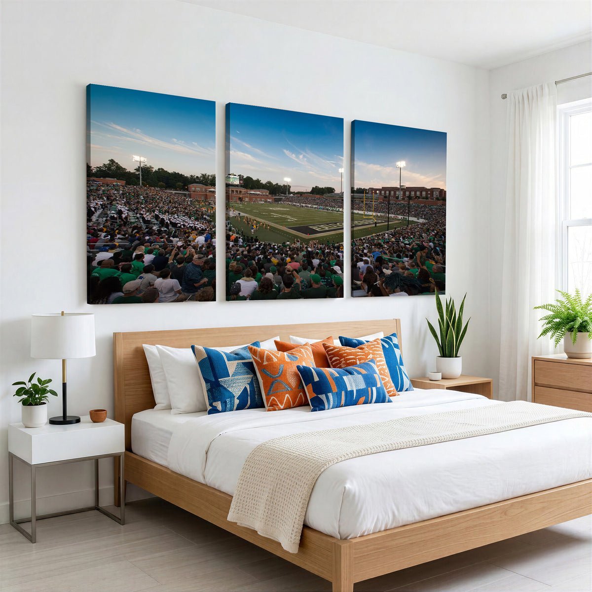 12290-MGV-CV-36X24 - University of Charlotte 49ers Football Team Print - Charlotte Jerry Richardson Stadium Wall Art