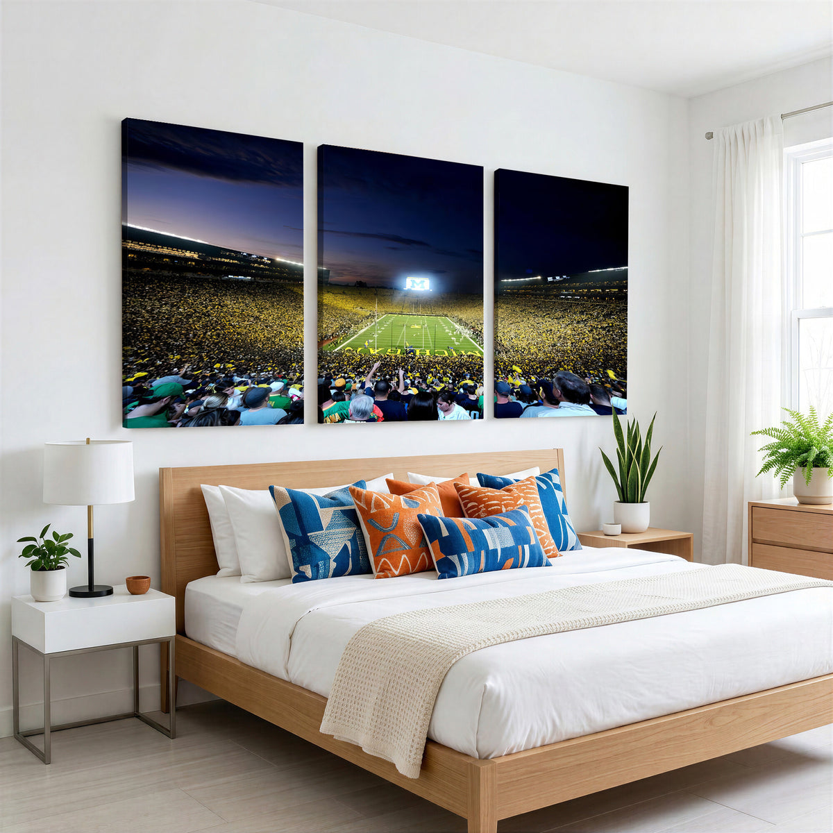 22115-MGV-CV-36X24 - University of Michigan Wolverines Football Team Print - Ann Arbor Michigan Stadium Canvas Print
