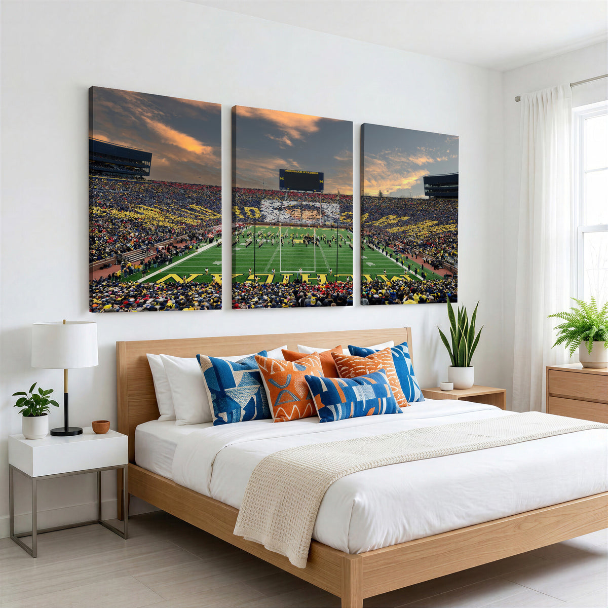 81843-MGV-CV-36X24 - University of Michigan Wolverines Print Canvas, Football Team Print - Ann Arbor Michigan Stadium